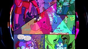 cartoon party with hentai characters in anime style