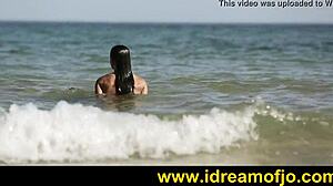 Have you seen this brunette guy masturbating on the beach with fingering?