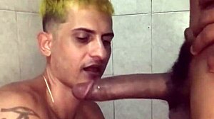 Teen Boy Sucks Big Black Cock Through Gloryhole in Secret