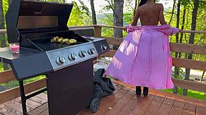 i fuck my step-mom while she's cooking outside