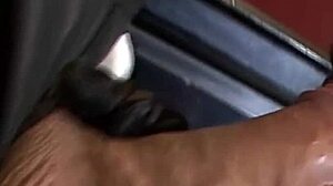 i saw this gorgeous brunette shoving a huge cock in her ass. it was so horny and close up!