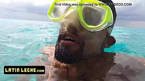 Snorkeling turns to hardcore fucking with monster cock