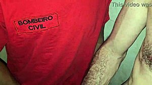 Firefighters Bareback Fuck In Sheer Clothing Barracks!