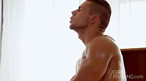 Blond Hunk Rimming Big Cock Ass Before Cumshot