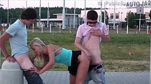 very cool public street teen 18+ sex orgy, wanna join the gangbang?