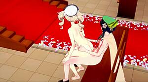 Genshin Impact Hentai Barbara X Venti Blowjob In Church Cosplay