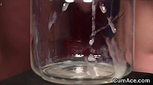 foxy looker gets cum on face swallowing jism