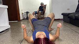 the young brunette babe couldn't resist bending over for her uncle's big cock, even though she knew better