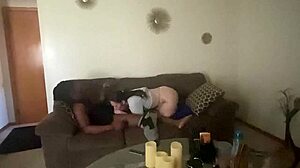 She kept sucking his monster cock while her ass jiggled and she moaned.