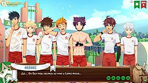 game friends camp episode 9 features russian voice acting with natsumi getting a juicy blowjob from twink