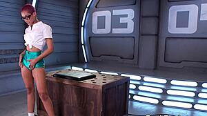 Pink Hair Ebony Babe Toys Shaved Pussy With Vibrator Machine. Close-Up Action On Hairless Wetness!