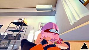 sakura and naruto have hardcore sex with big tits and ass in anime