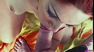 milf gives pov blowjob to huge cock for big facial