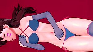 D.Va比基尼丝袜在爱情酒店想被操