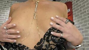 Rock n roll stepmom's tight pussy slapped during deepthroat fucking