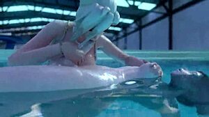 3d futa girl sucking and fucking in pool