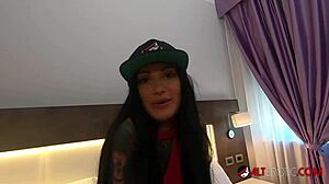 tattooed bombshell adel asanti sucking a big cock with toys and shaved nipples!