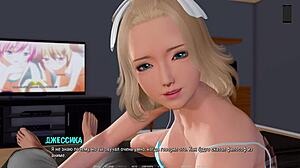 blonde 18 19 years whore slut gets slapped by monster in hentai gameplay. complete ripples part 8 unfolds with pretty tits and cock action.