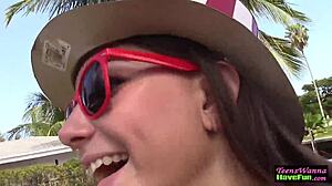 Party teen amateurs fuck hard outdoors!