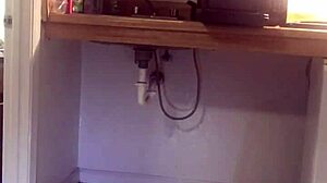 The gay plumber gets caught masturbating with a big dildo