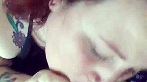 Slutty Redhead Girlfriend Sucks Big Cock and Gets Cum on Tits in Wild Blowjob Session