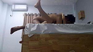 Burmese girl fucks standing