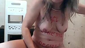 slave f trains in cave with toys for humiliation