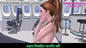 Wow, cute girl in airplane gives sexy nude poses!