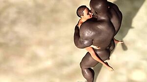 जंगली बीच सेक्स में बड़ा काला स्टड हॉर्नी एबोनी को सैवेज आइलैंड पर चोदता है
