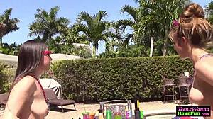 Party teen amateurs fuck hard outdoors!