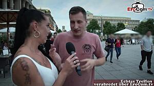 Hey, wanna see this housewife nailed in a wild street casting?