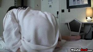 Teen Mandy Sky drilled hard in tight brunette ass.