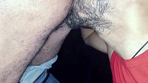 Eating mature man's ass in dark room cabin for intense anal orgasm!