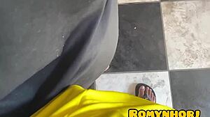 I climbed to the neighbor's roof and masturbated while watching her hang clothes, cumming on them