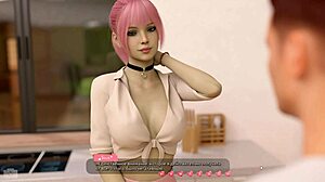 In this gameplay, hot cartoon whore gets licked on desk.