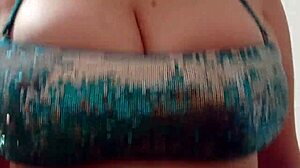 princess girlfriend with big tits rides cowgirl outdoor in sexy swimsuit with boobs falling out publicly