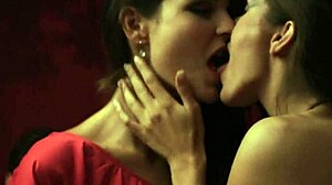 Anal threesome in cinema: lesbian and gay riding and assfucking