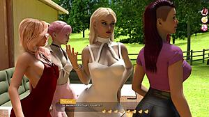 In this gameplay, hot cartoon whore gets licked on desk.