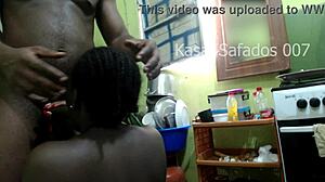 blowjob on big cock in the kitchen