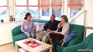 German Mature Enkel and Stief Oma Caught