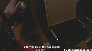 Glasses wearing teen in quickie deal for best experience