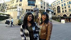 In this homemade video, a black teen explores lesbian oral with another