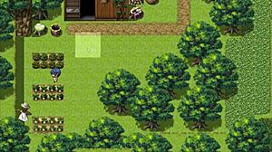 Tanned girl Natsuki in hentai game loves massive boobs covered in cumshot from big monster cock outfit sex.