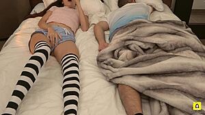 Hell yeah! I grabbed my stepdad’s phone to touch myself right beside him in bed!