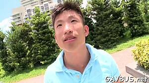 blindfolded stud falls for sneaky oral trick by hunk