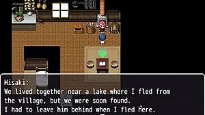 Tanned girl Natsuki in hentai game loves massive boobs covered in cumshot from big monster cock outfit sex.