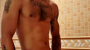 Gay Excitement Builds After Hot Shower Bathing