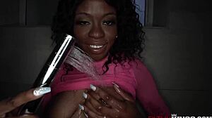 melody cummings sucks hard in shower for cum