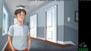 Jenny uses giant dildo on cam in Summertime Saga.