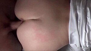 Blonde housewife blows hubby while friend fucks her